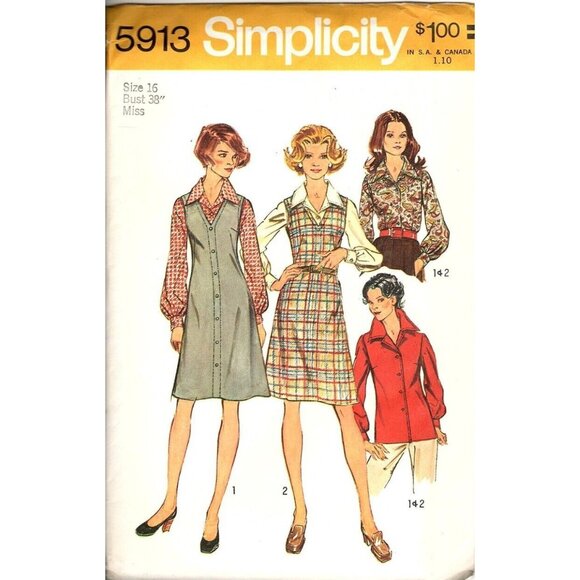 Simplicity 5159 Misses Size 16 Jumper and Blouse Vintage Uncut Sewing Pattern - Picture 1 of 2